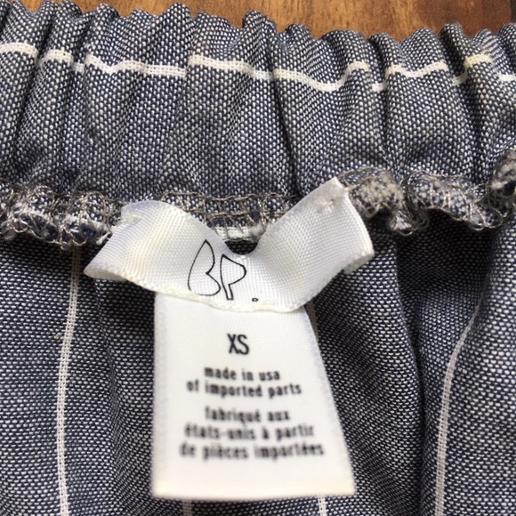 Gray off shoulder long sleeve shirt gray white stripe tie cuffs NORDSTROM BP - Picture 3 of 9